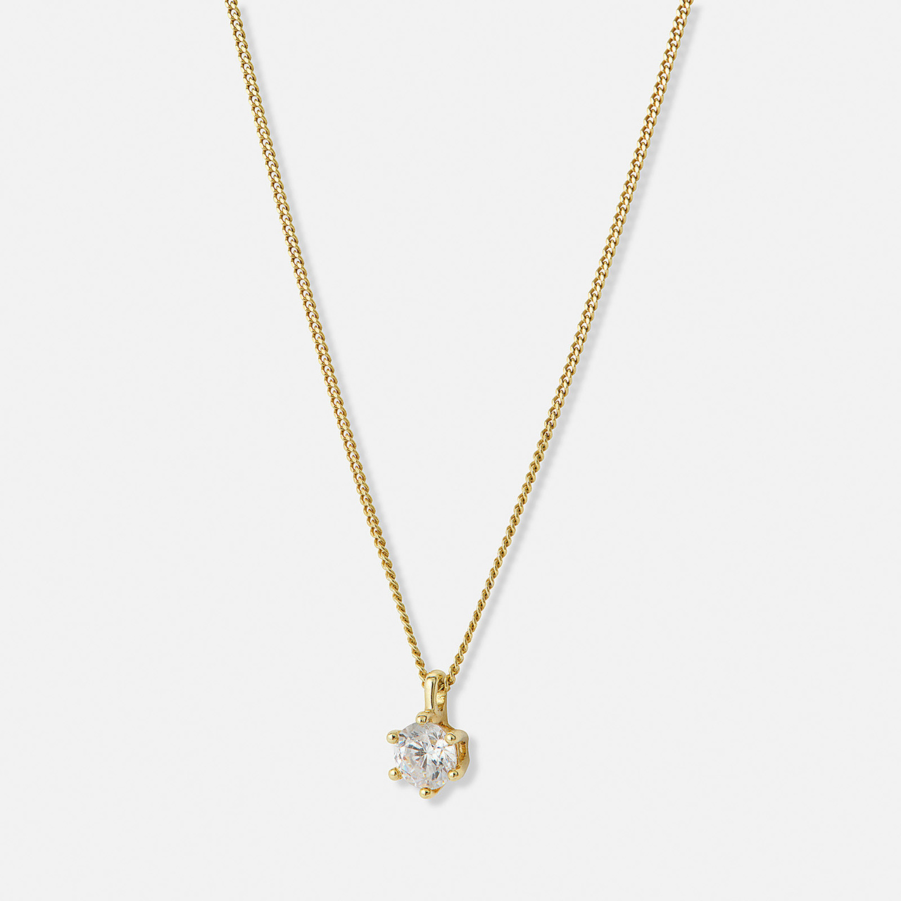 Diamond necklace Six prongs Classique