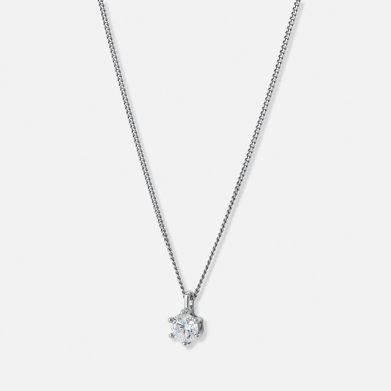 Diamond necklace Six prongs Classique