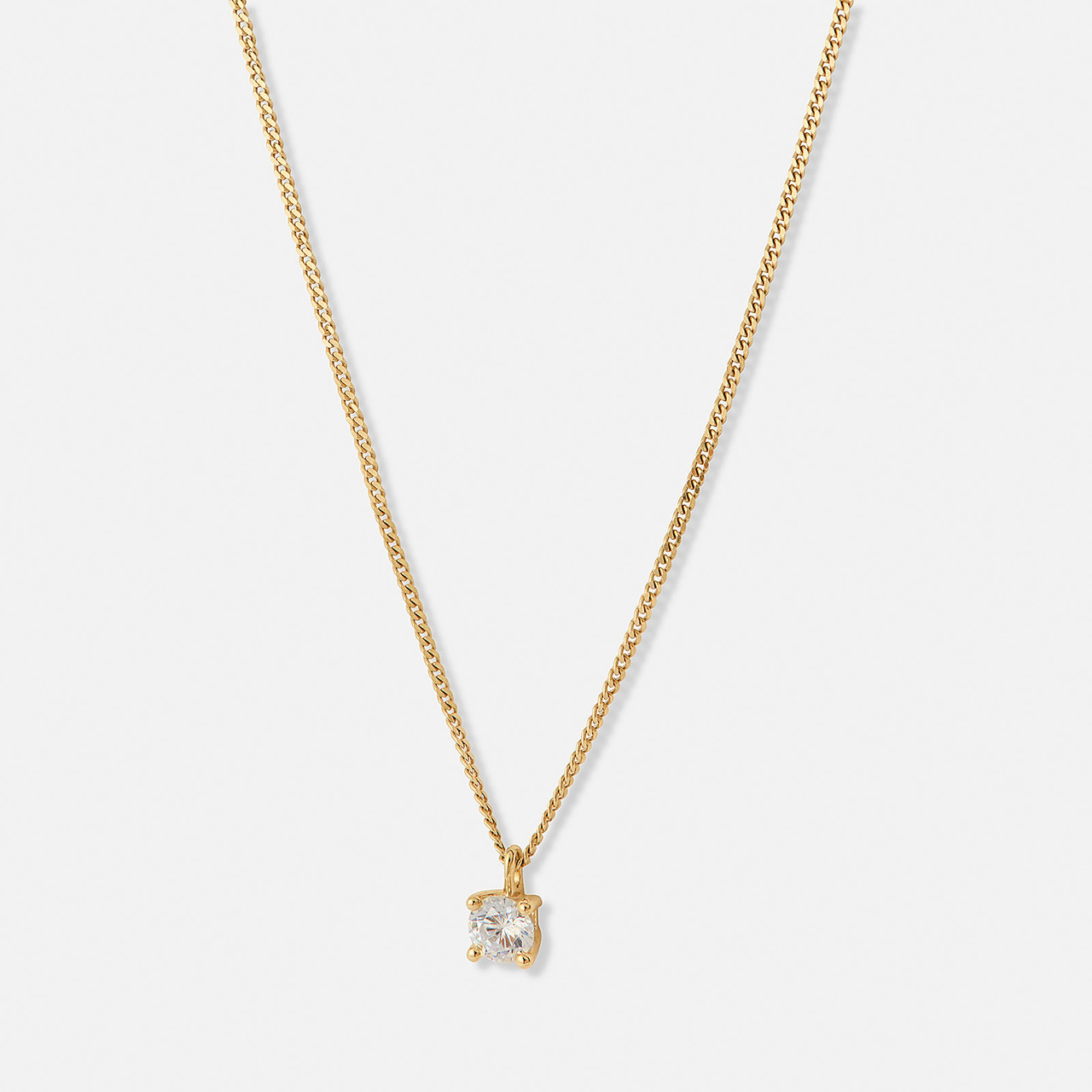 Diamond necklace Four prongs Classique