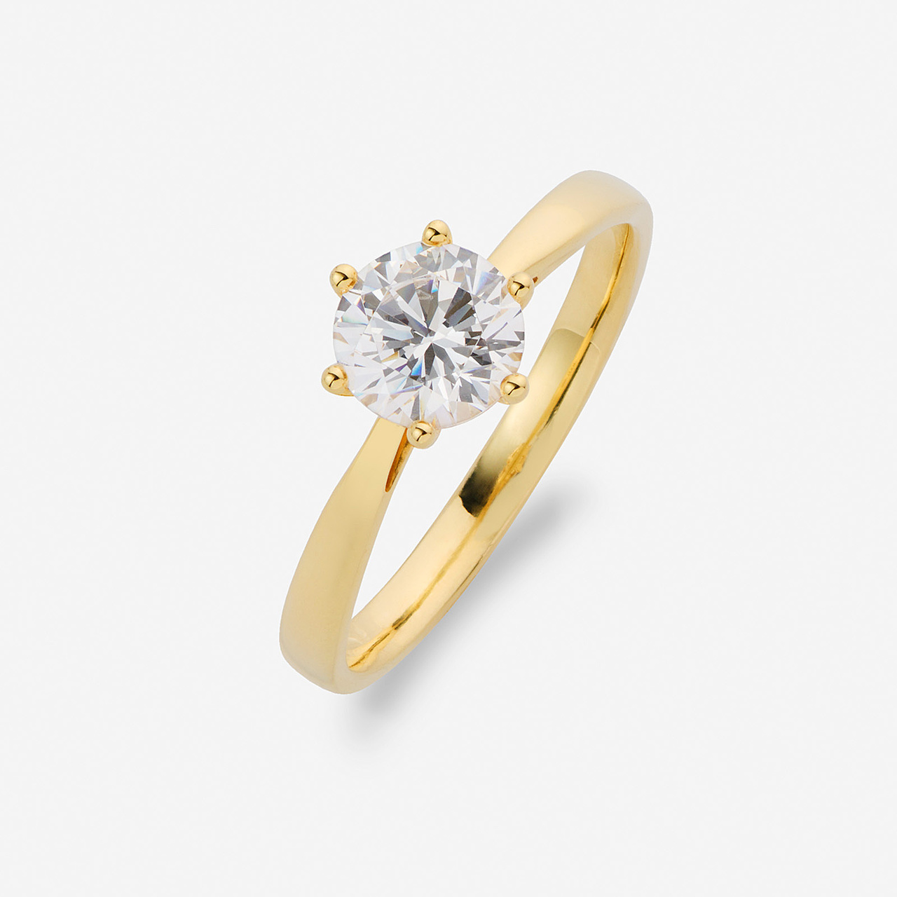 Solitaire ring six claws Classique