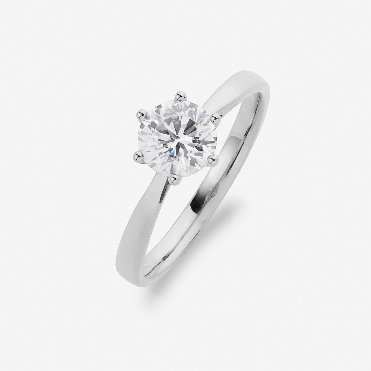 Solitaire ring six claws Classique